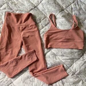 Beach Riot Pink Ribbed Leggings and Top Set